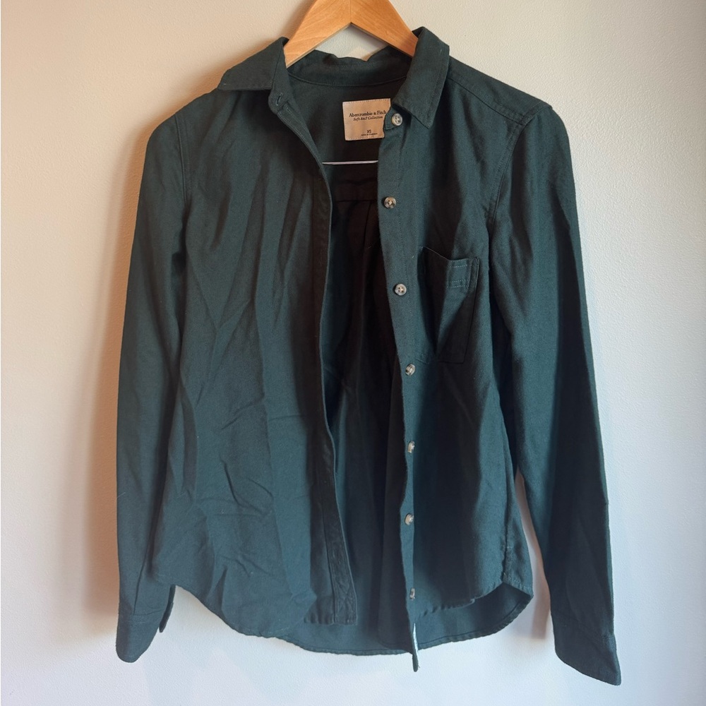 Abercrombie & Fitch Green Lightweight Shirt Jacket Size XS‎ Oversized